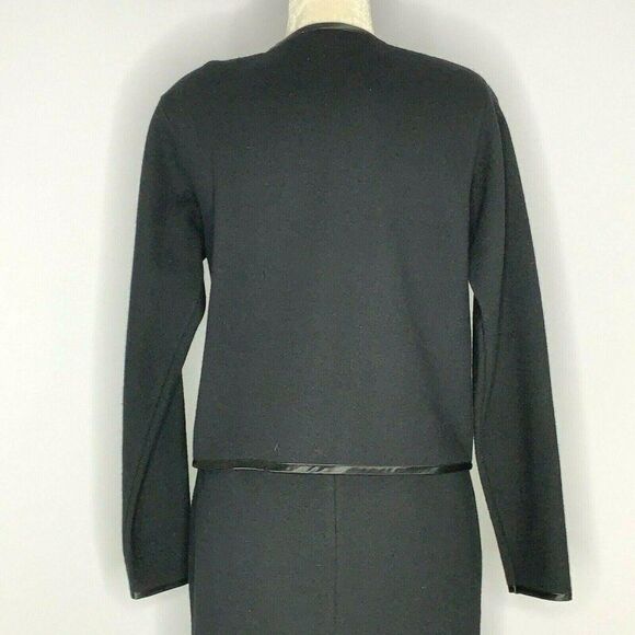 Vtg Doncaster Pencil Skirt Suit M Black Wool - Picture 4 of 9